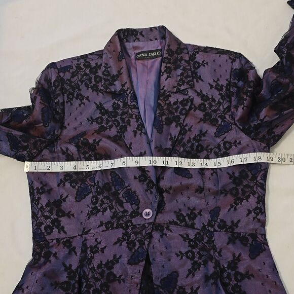 Orna Farho Paris Lace vintage Blazer size 44T (Large US) - Picture 6 of 11